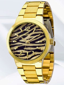 Relógio feminino com mostrador de animal print Euro relógio feminino com mostrador de animal print Euro