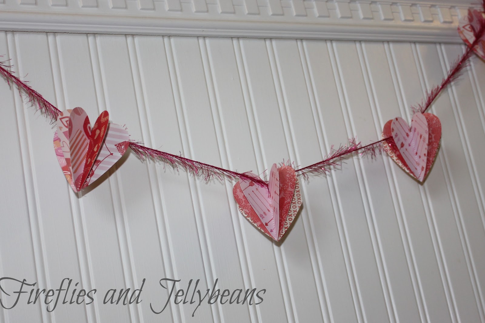 Fireflies and Jellybeans 3D Heart Garland Tutorial (12 months of Martha!)