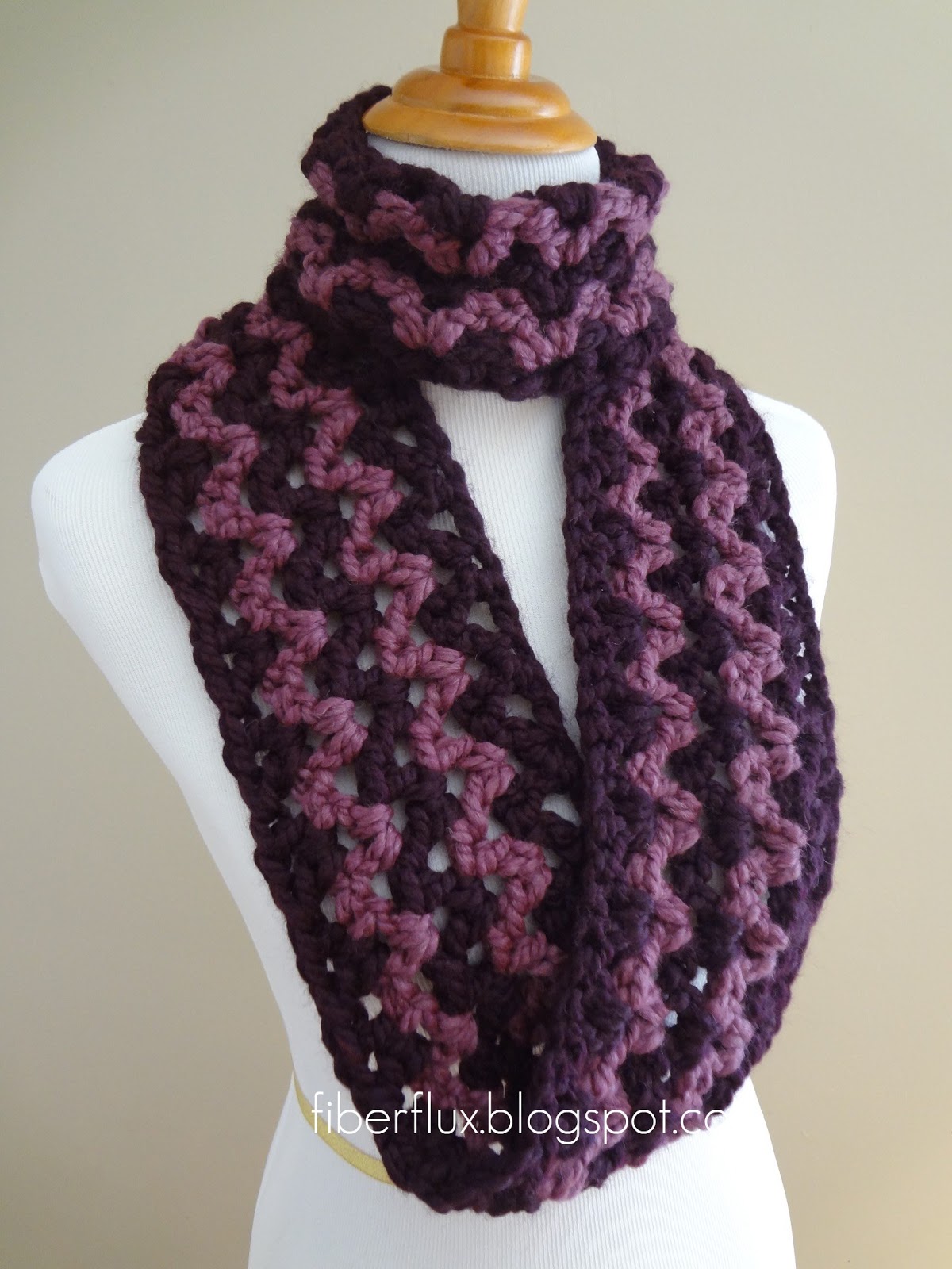 Fiber Flux: Free Crochet Pattern...Pavement Infinity Scarf!