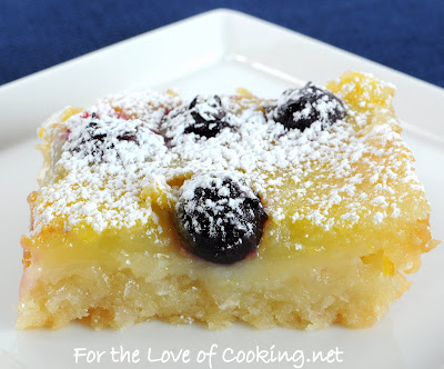 Lemon and Blueberry Bars with a Coconut Crust