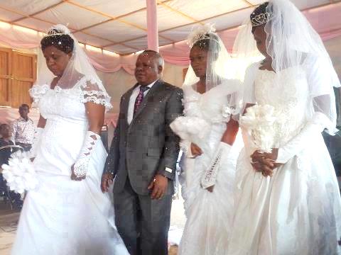 wonders shall never end man marries 3 wives in church in zaire