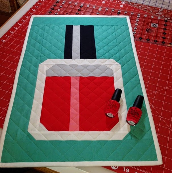 Hooks, Needles and Brushes FatQuarter Shop Nail Polish Mini Quilt!!!