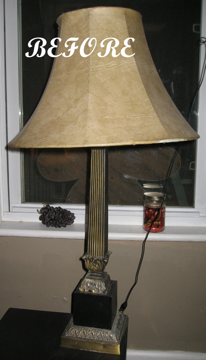 Kammy's Korner Lamp Redo With Paint And Fabric Scraps