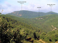 Vistes del Puig de la Caritat i de Cal Noè des del Coll d'Irana Vistes del Puig de la Caritat i de Cal Noè des del Coll d'Irana