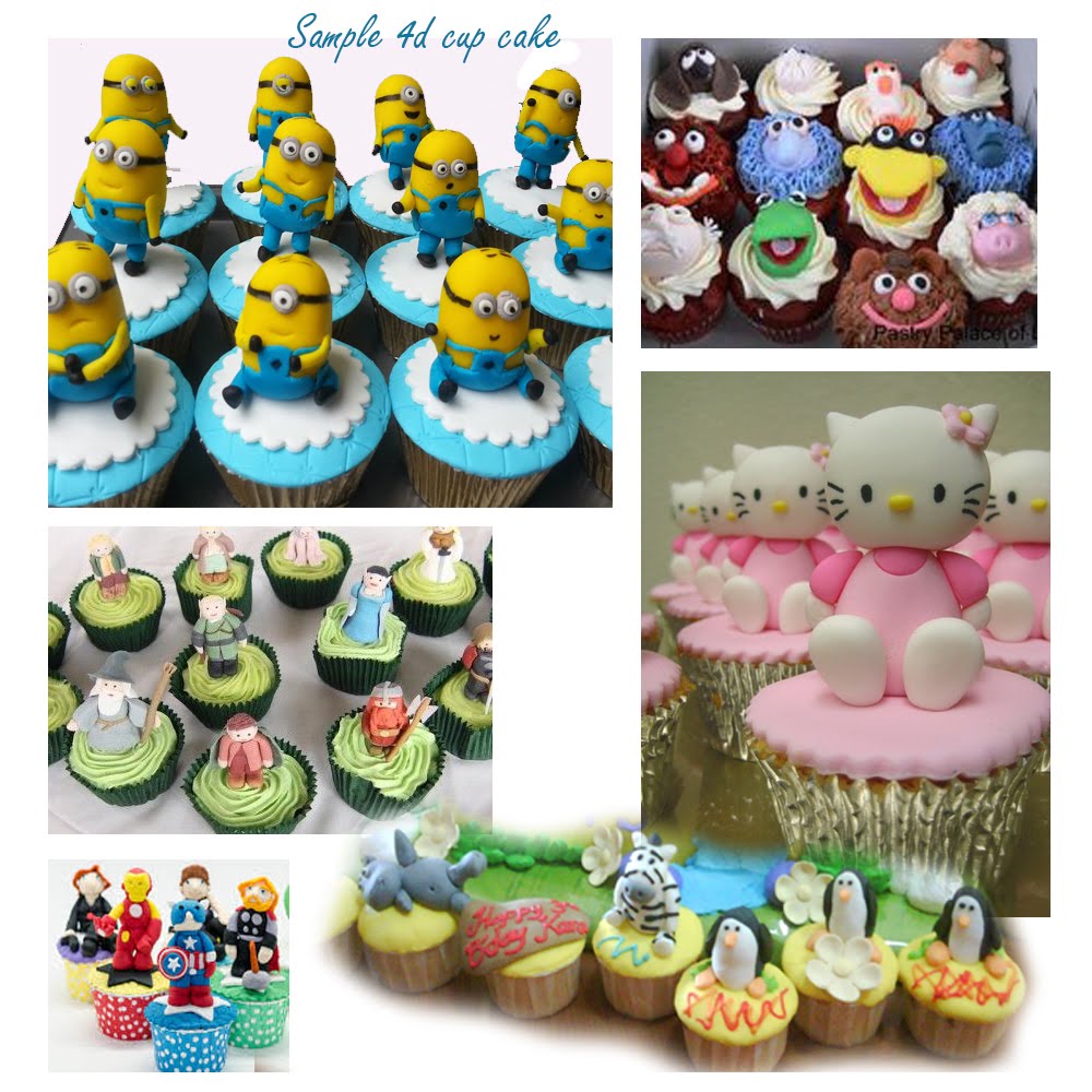 Sample cup cake with 3d icing