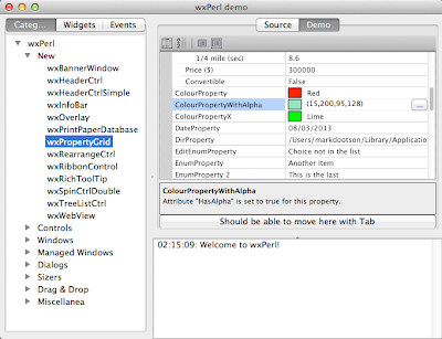 Wx::Demo on Mac OS X