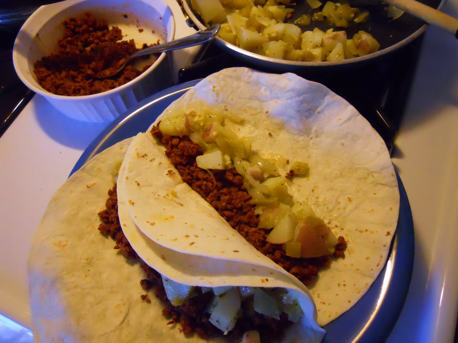 Once A Week Vegan Soy Chorizo Burrito Blah