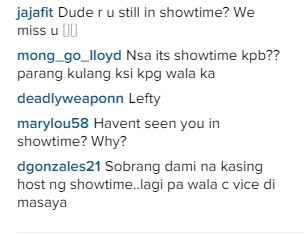 Eruption no longer a host in It's Showtime?