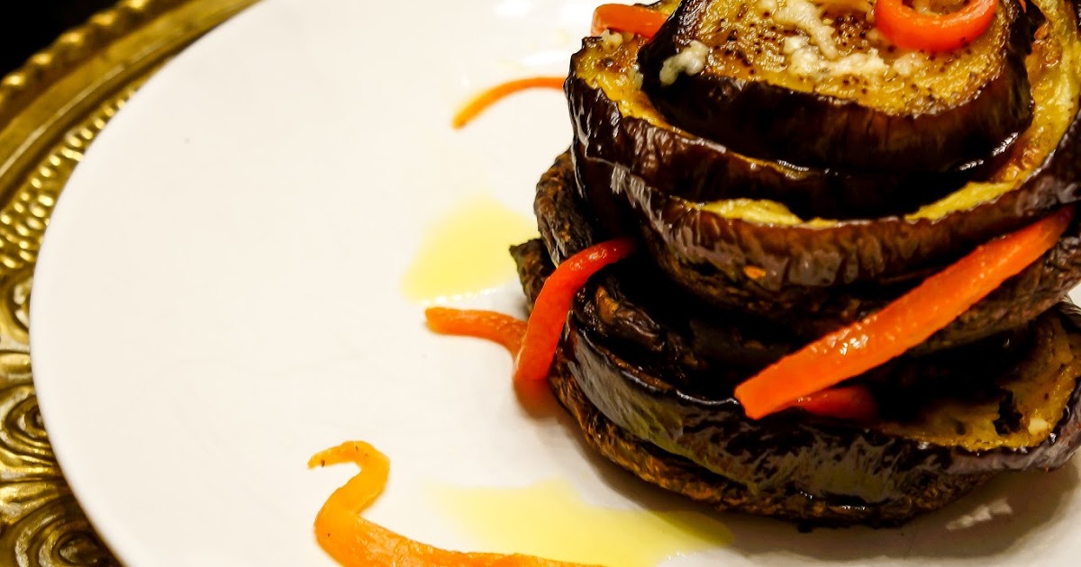 Easy roasted eggplant and portobello Napoleon Tera Solara