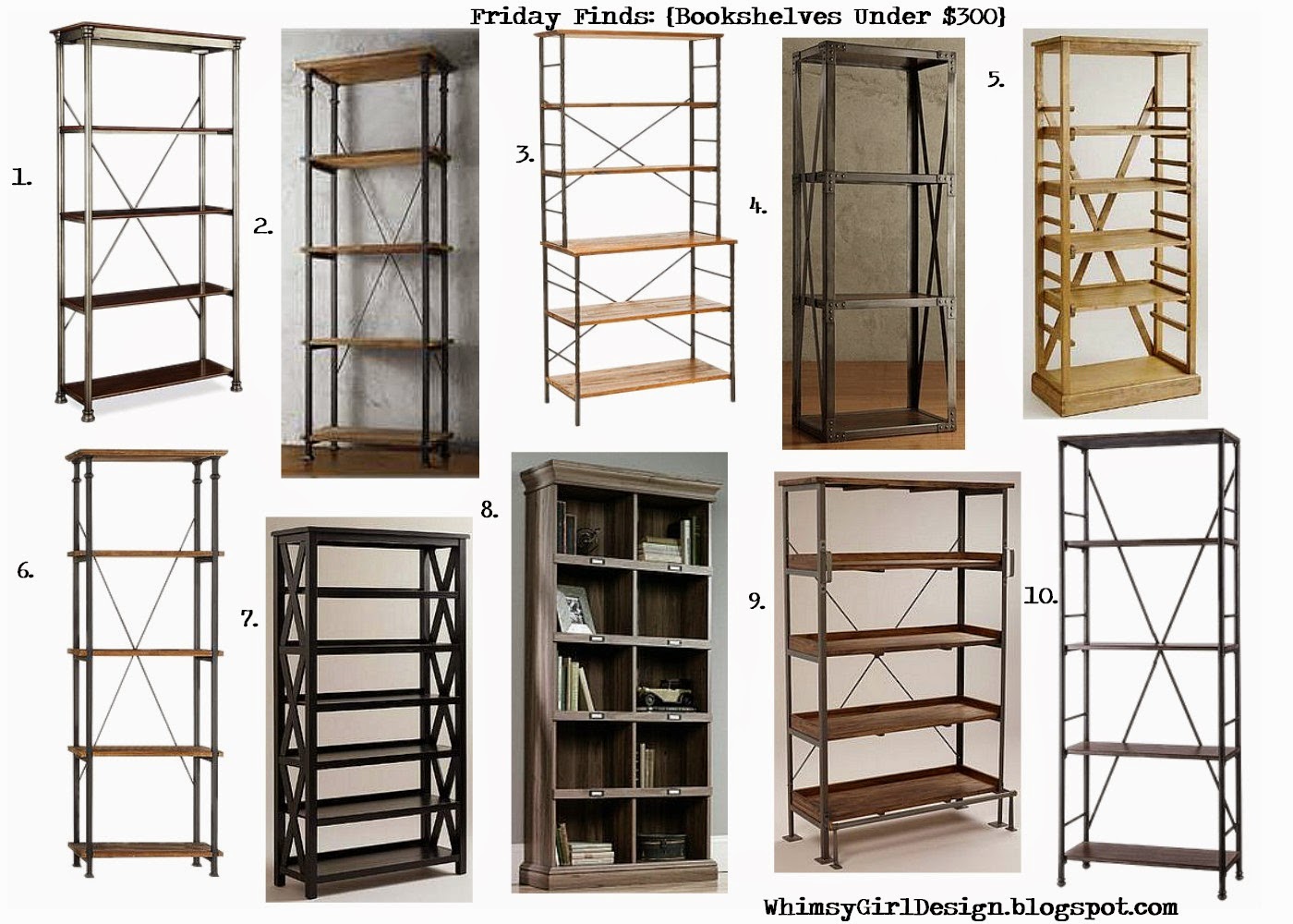 whimsy girl Friday Finds {Bookshelves Under 300}