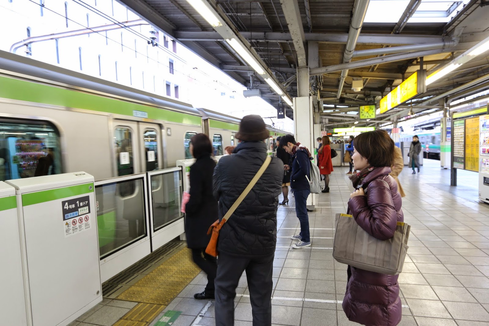 Queuing in a line and turning your mobile into silent mode before getting onto a train or a subway is the basic rules of train etiquette (manners) in Japan Queuing in a line and turning your mobile into silent mode before getting onto a train or a subway is the basic rules of train etiquette (manners) in Japan