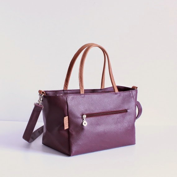 Alfa studio Purple handbag , Purple crossbody Bag , saffiano faux leather crossbody bag