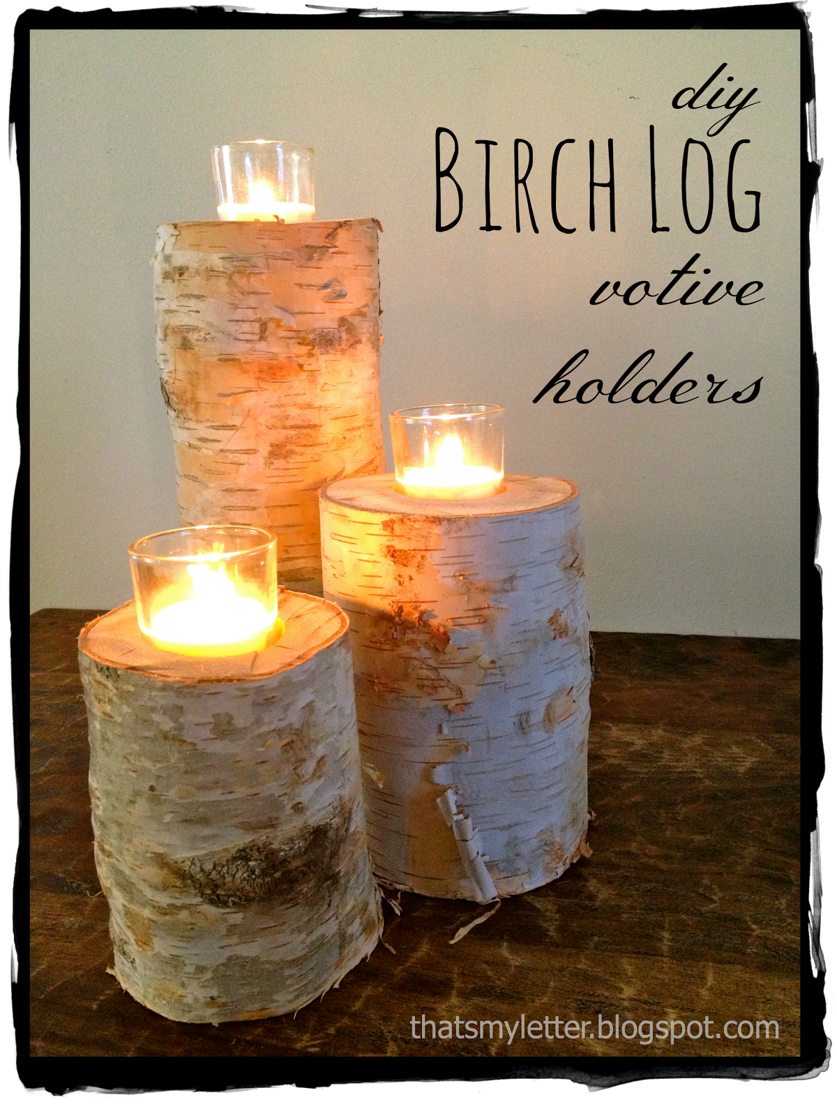 DIY Birch Log Votives Jaime Costiglio