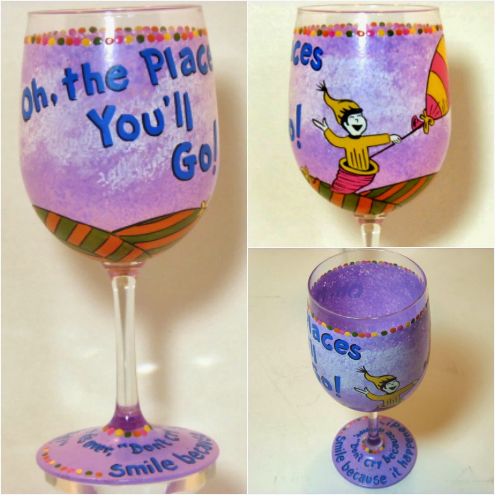 Chicken, Bacon and Avocado Calzones Dr. Seuss wine glass. Oh the places you'll go!