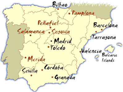 Carte Espagne Departement Monde