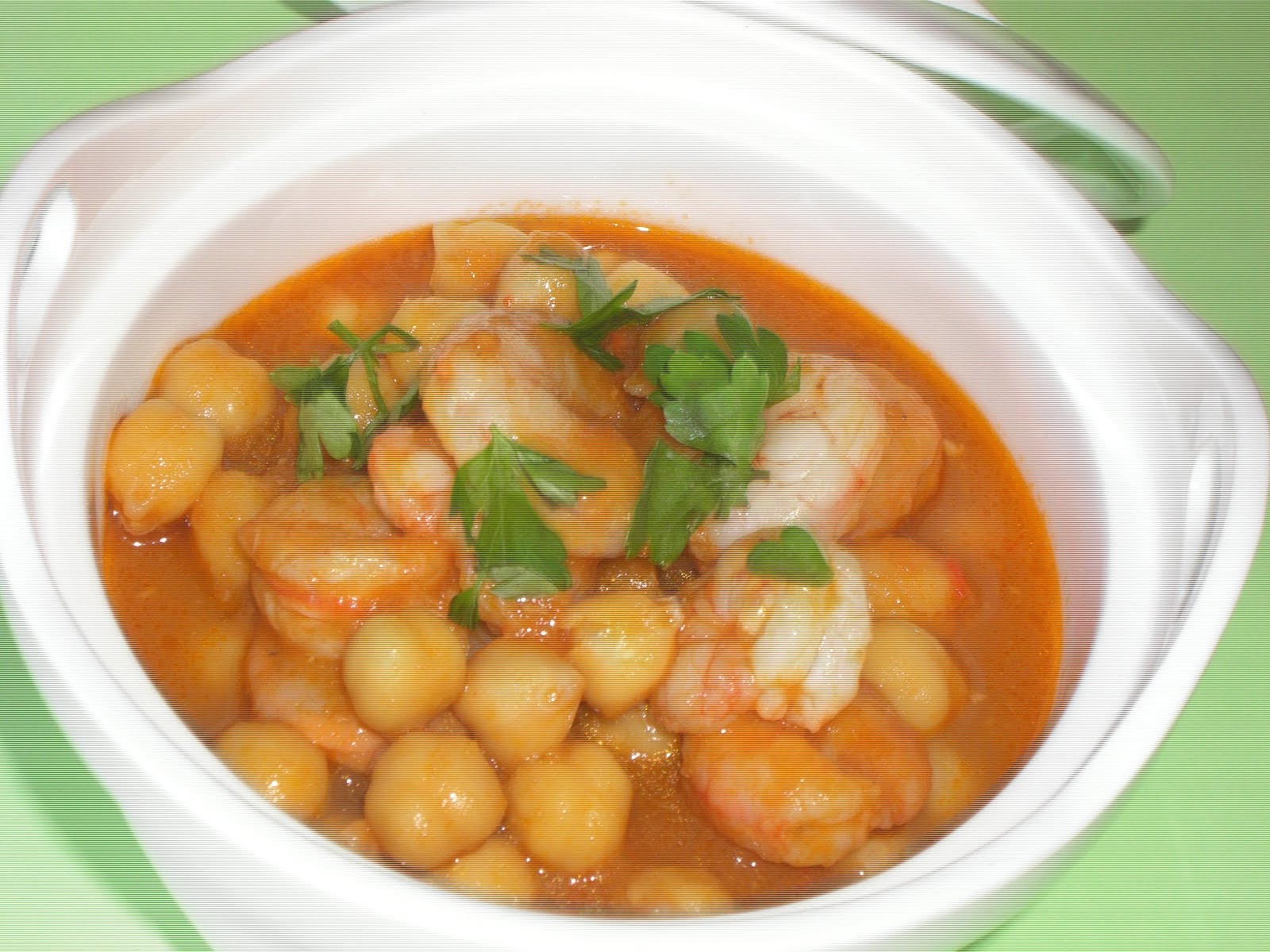 COCINA GARBANZOS CON LANGOSTINOS cocina garbanzos con langostinos: