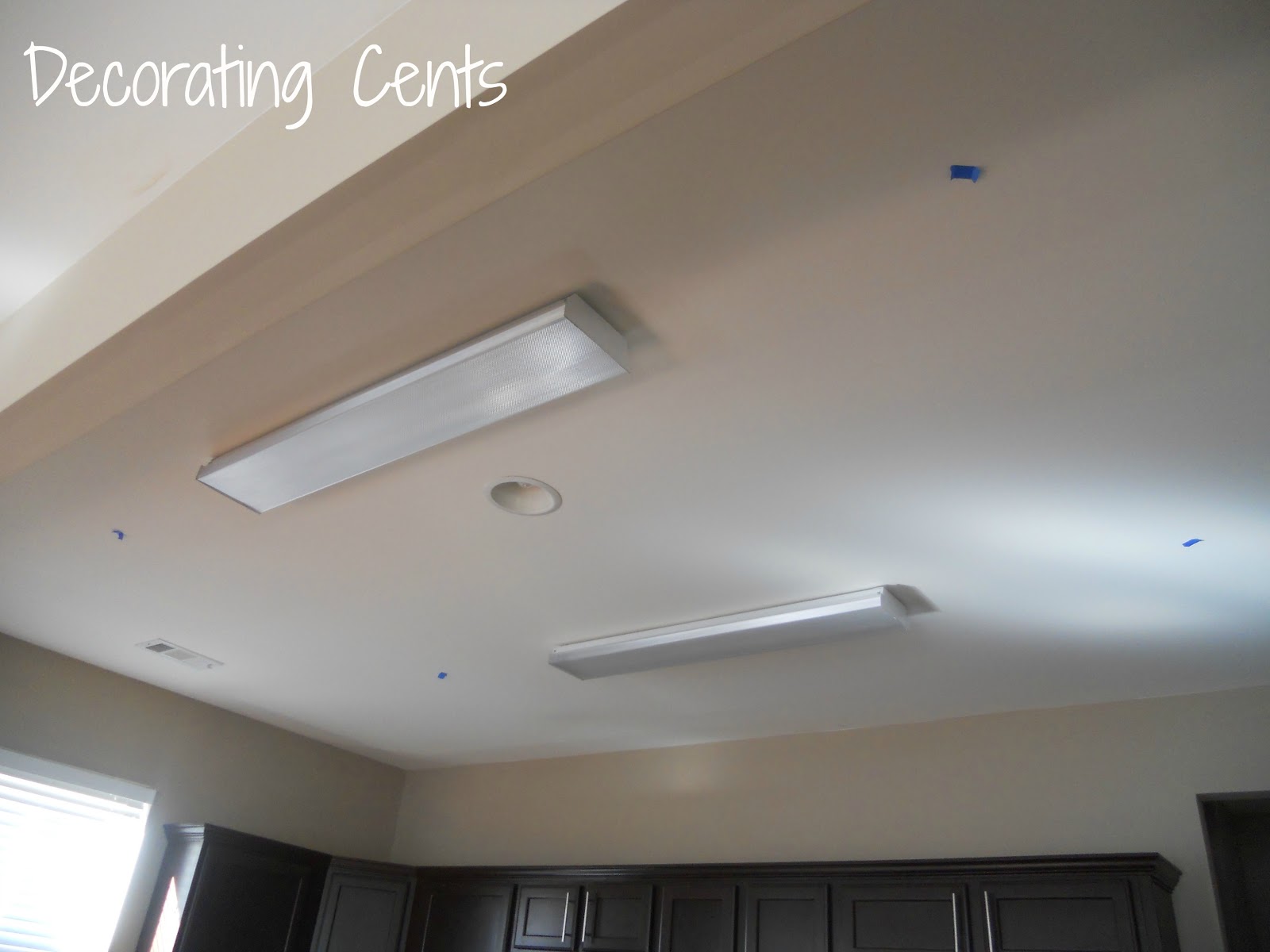Decorating Cents Kitchen Lighting Part 1 The Hole Closet To Family Room Was On A Beam And Can Couldn T Be Put Inside This Meant Moving That Light About Four