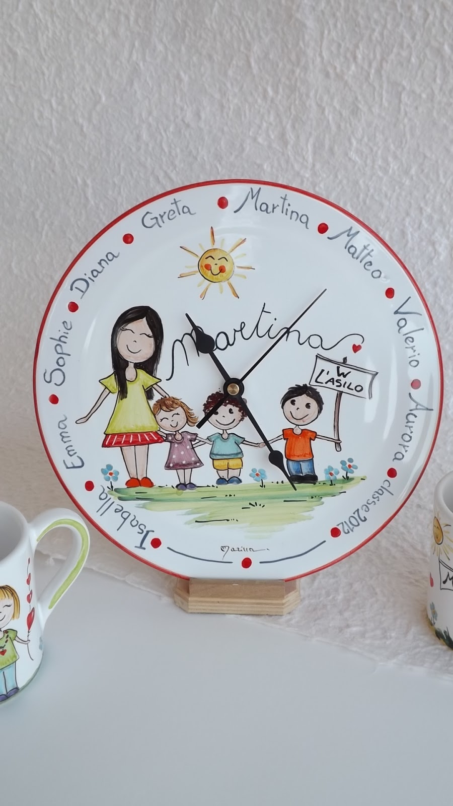 Ceramica Come Mestiere Orologio Da Parete In Ceramica Regalo Di Fine Anno Per La Maestra Martina