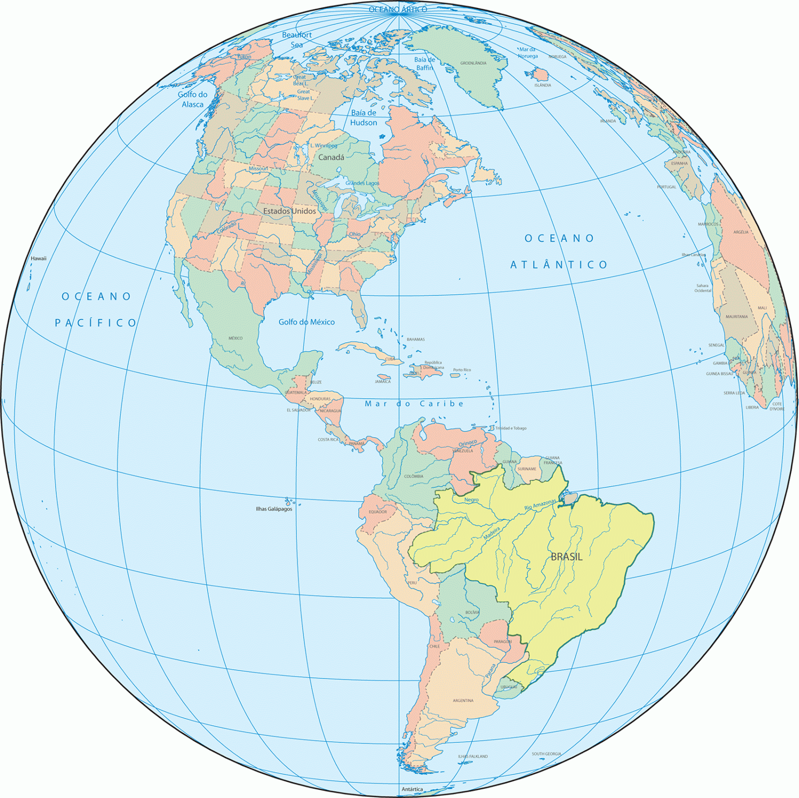 Imagen Del Mapa De America