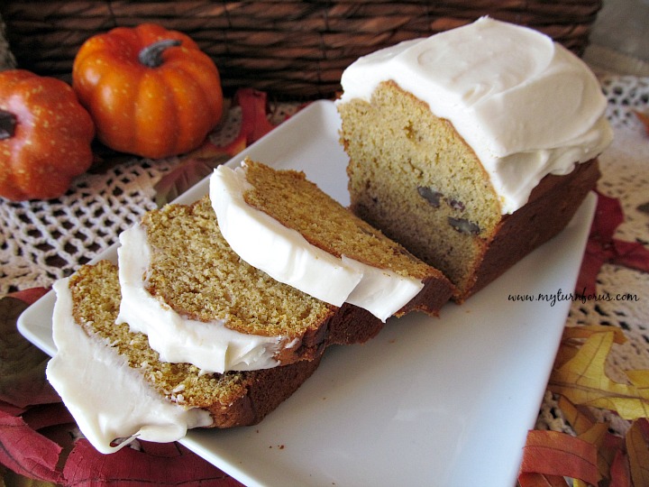 Pumpkin Bread with Cream Cheese Frosting My Turn for Us