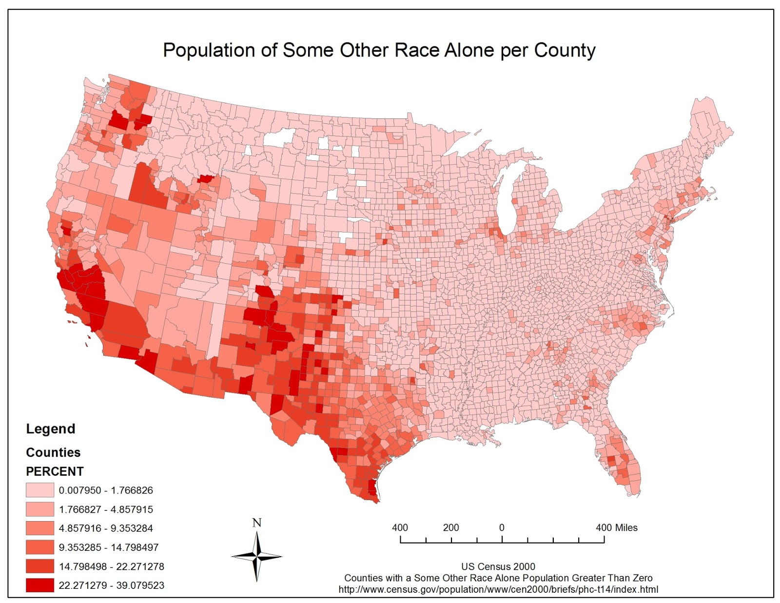 the map above shows the percentage of some other race alone in every county in the united states based off the map we can see that much of this race is the map above shows the percentage of some other race alone in every county in the united states based off the map we can see that much of this race is