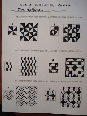 Adventures of a Middle School Art Teacher: 7th Grade ~ OP Art lesson
