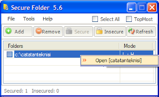 open folder secure folder