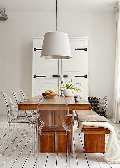 Mandarina mood: Banco para el comedor