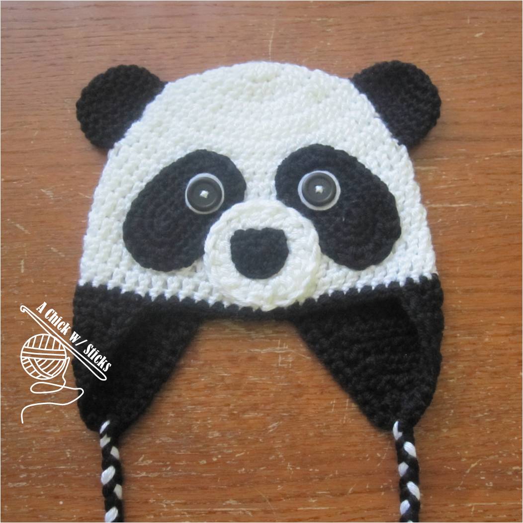 New Pattern: Panda Hat A Chick w/ Sticks