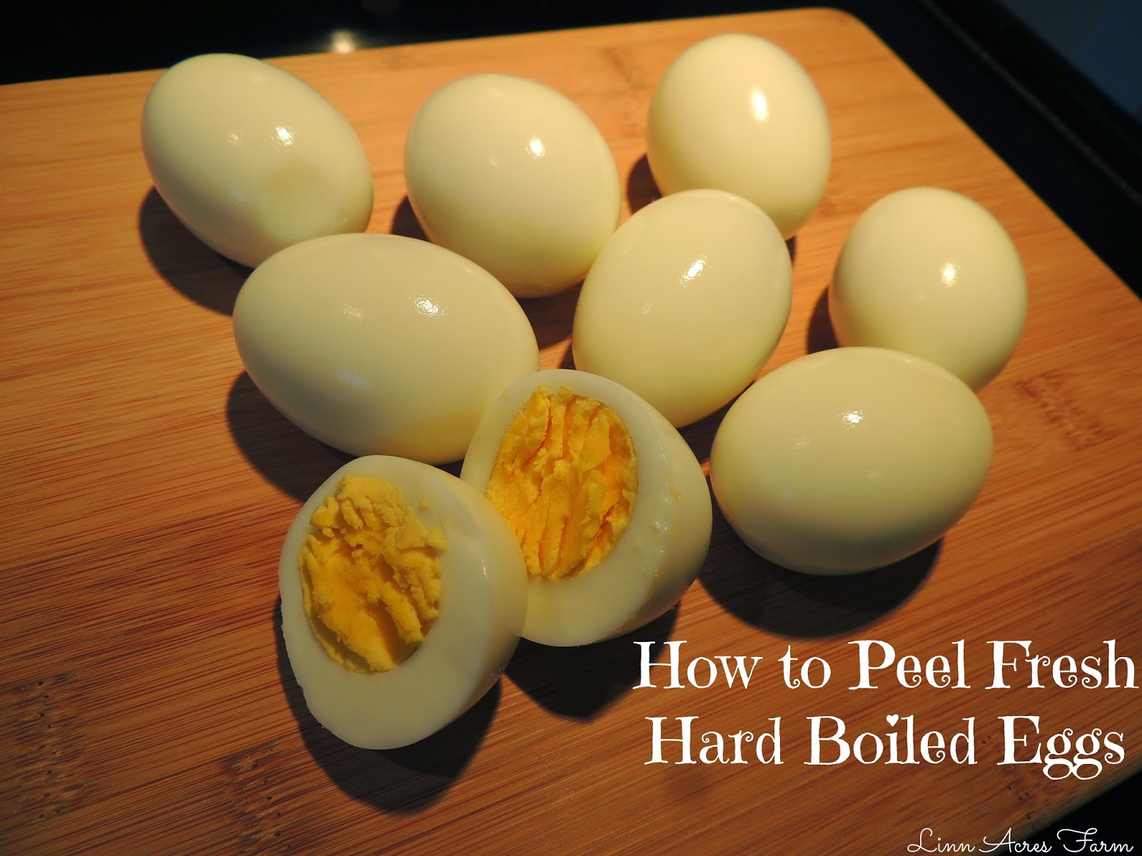 Linn Acres Farm Peeling Fresh Hard Boiled Eggs