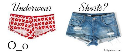 underwear or short shorts brief style underwear with short shorts