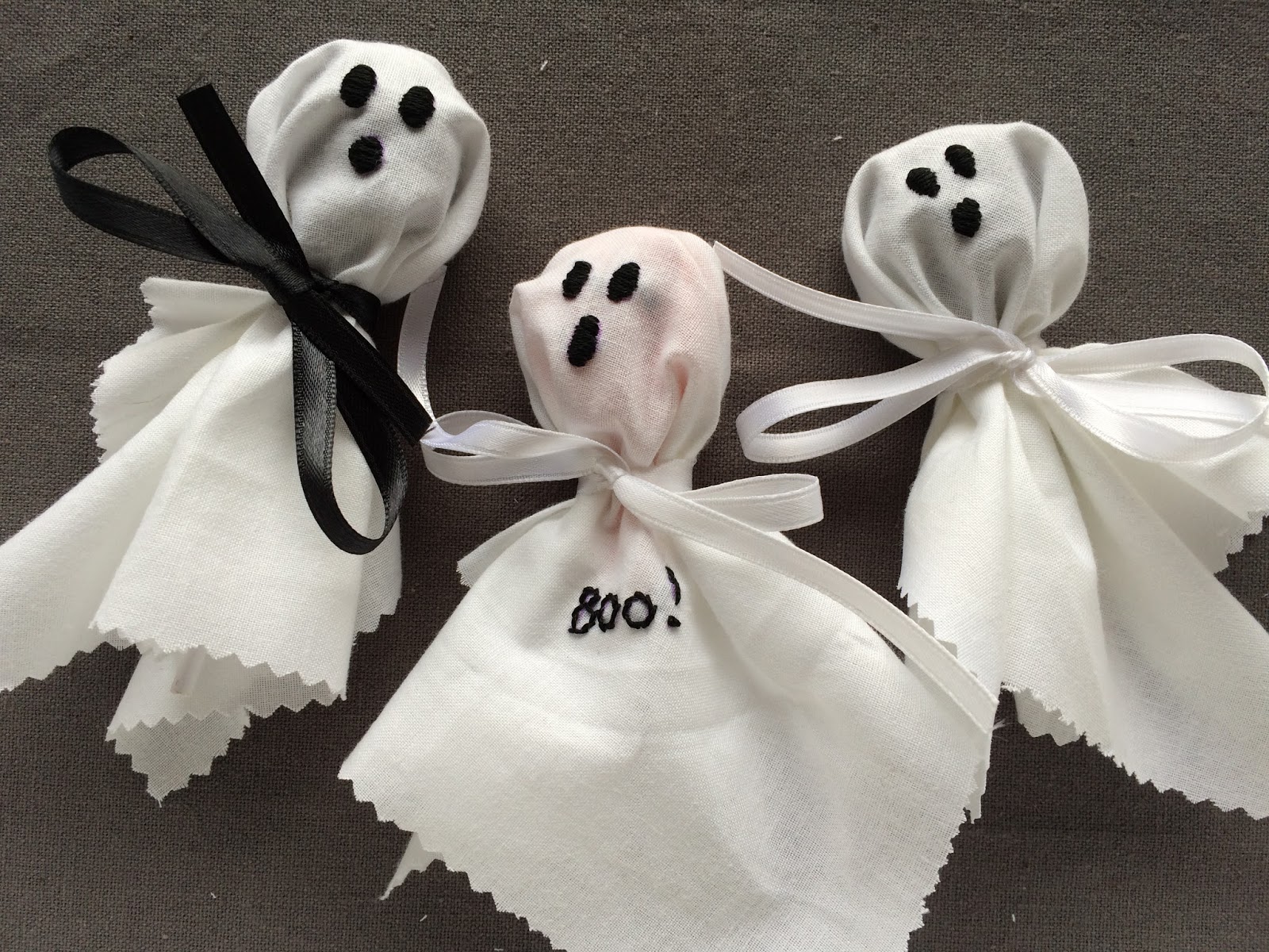 Embroidered Halloween Ghost Lollipop Covers