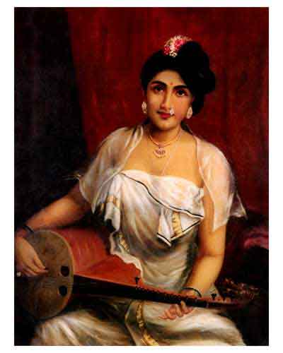 Raja Ravi Varma's Paintings: Malayali Girl Musician