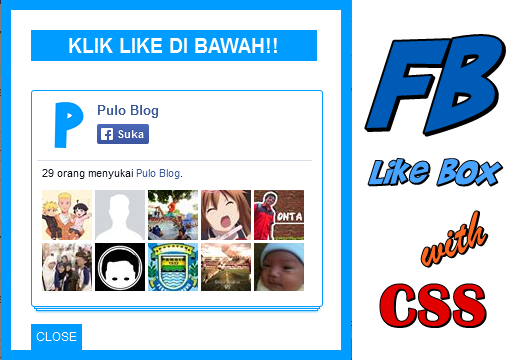 Cara Membuat Facebook Like Box Pop-Up dengan CSS Terkeren Facebook Like Box Pop-Up dengan CSS