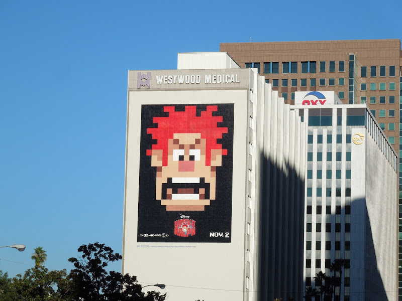 Giant Wreck-It Ralph movie billboard Wilshire Blvd Giant Wreck-It Ralph movie billboard