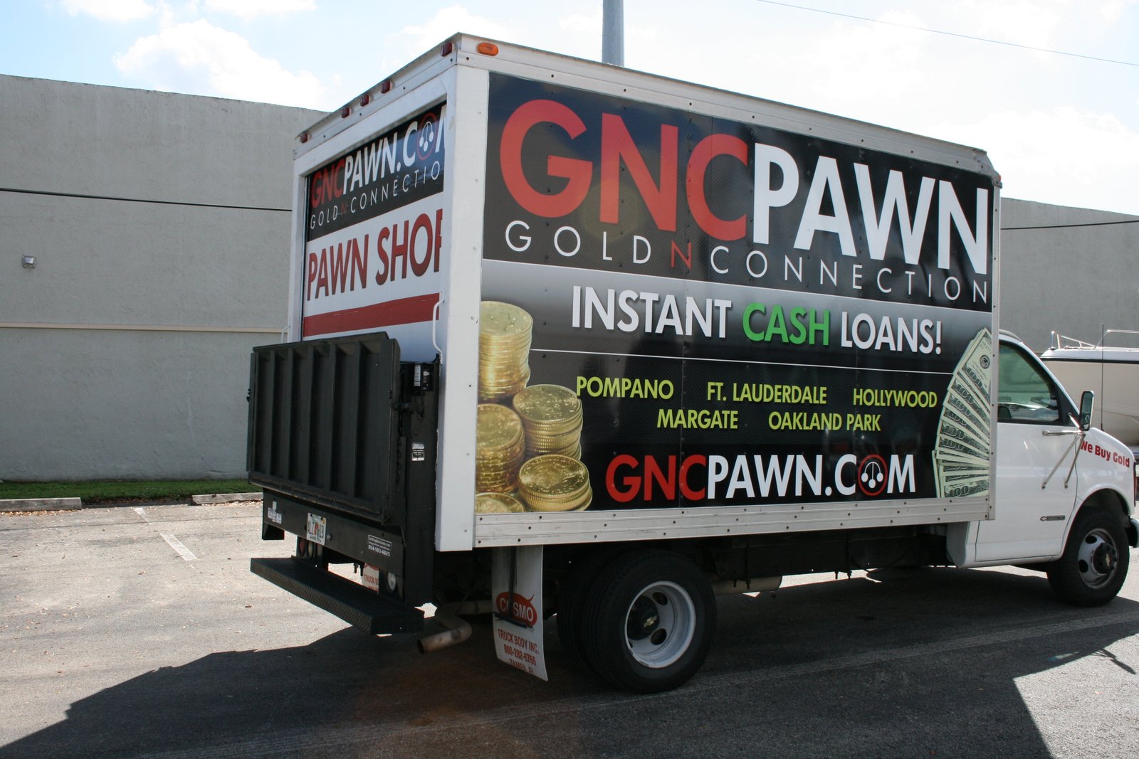 Box Truck Advertising Wrap Fort Lauderdale, Florida for Gold N