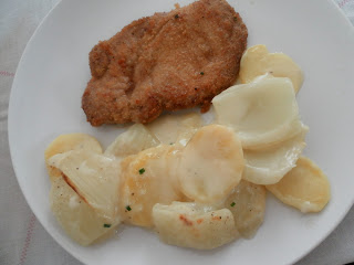 Finocchi e patate gratinati (e cotoletta)