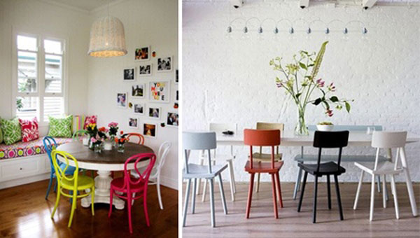 Kitchen with colored chairs Kitchen with colored chairs