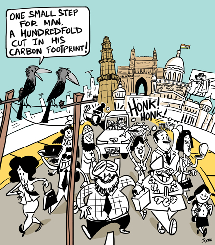 Green Humour: Walks of Life- Cover for The Hindu BLink's 100th issue
