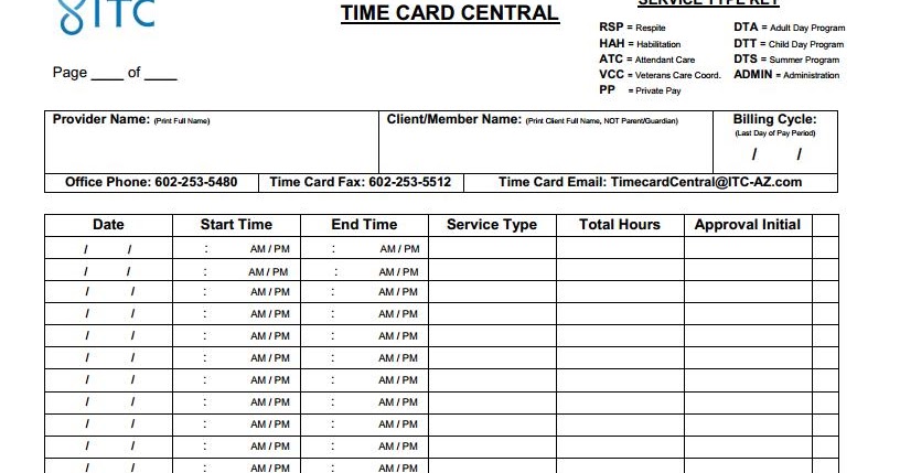 time card print out