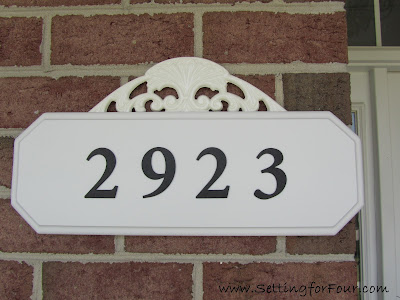 Easy DIY Address Plaque Makeover from Setting for Four #DIY # House address #Spray paint