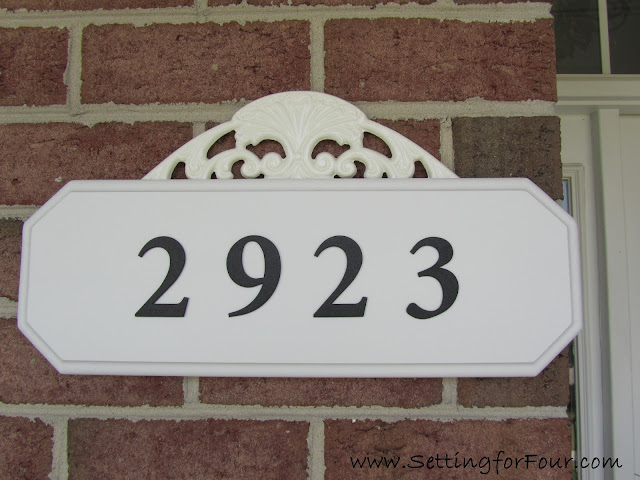 Home Improvement and curb appeal tip: Easy DIY House Number Address Plaque Makeover tutorial with complete supply list and step by step instructions that you can follow along to make one for your home! It's SUPER IMPORTANT for your house number to be visible from the street for emergency responders!