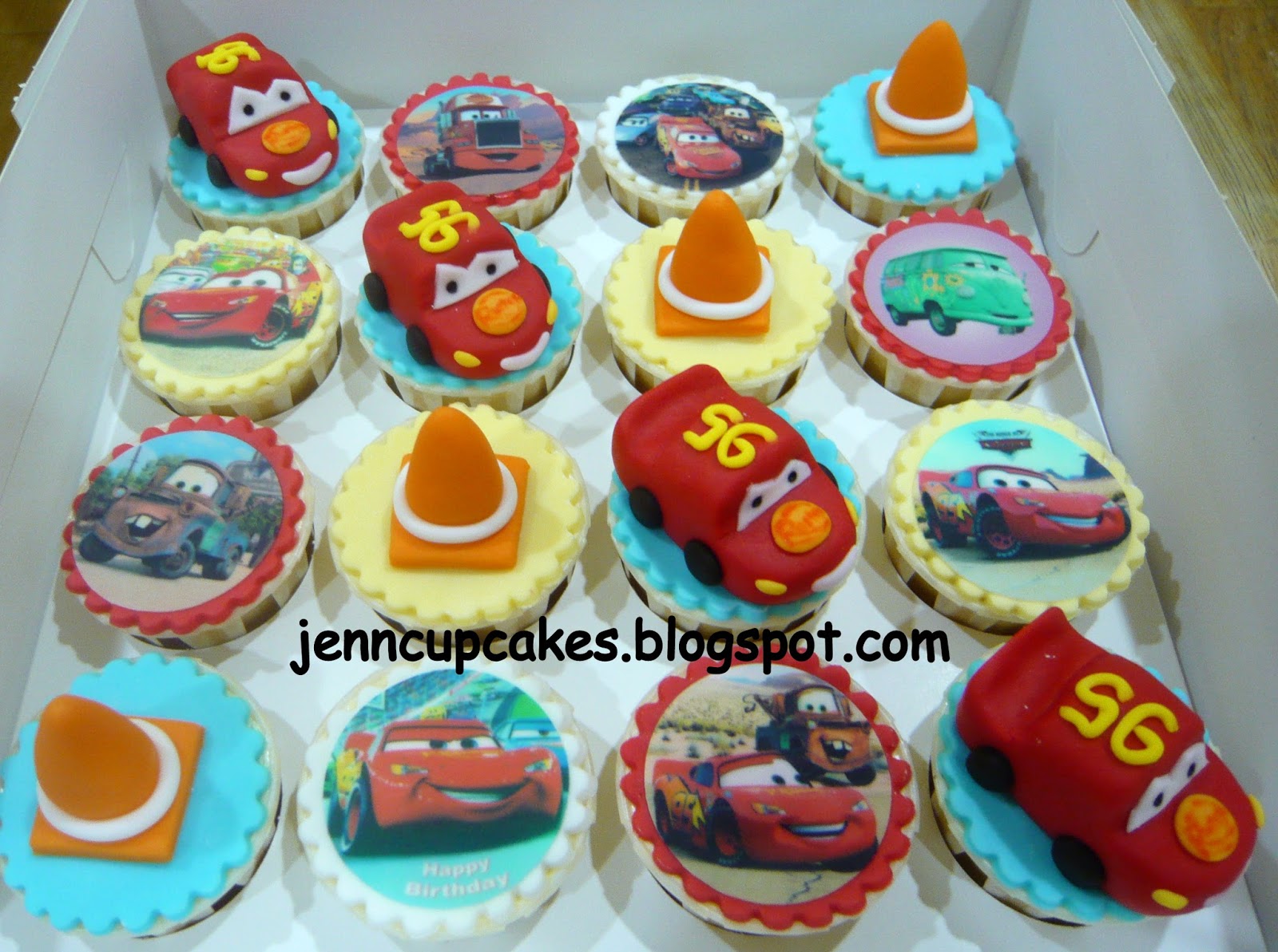 Jenn Cupcakes & Muffins McQueen Cars Themed Cupcakes