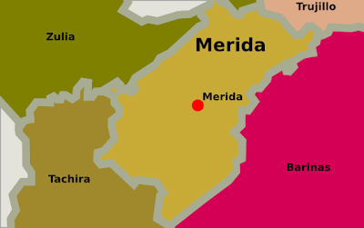 Mapa del estado Merida Venezuela