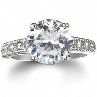 Cubic zirconia engagement ring white gold