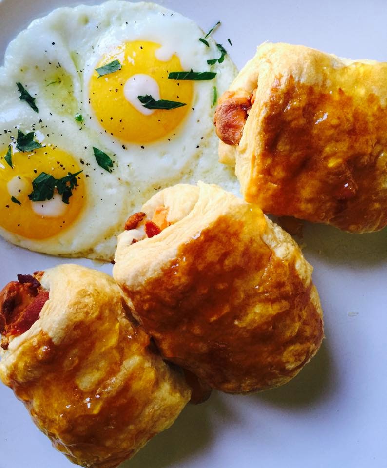 sweet life bacon and cheese croissants