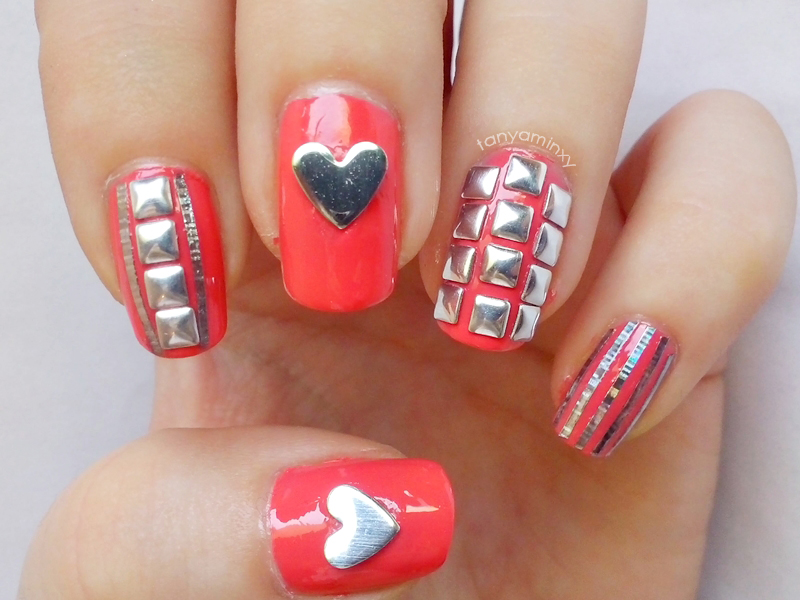 tanyaminxy KKCenterHk Heart Silver Studs Square Silver Studs Coral Nails Golden Rose With Protein 269