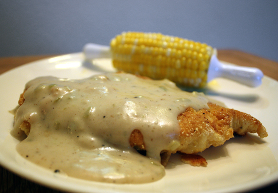 Chicken Fried Chicken with Green Chile Buttermilk Gravy (Full and Content)