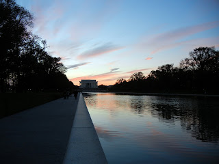 The Lincoln Memorial at sunset