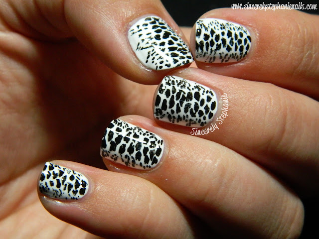 black and white nails